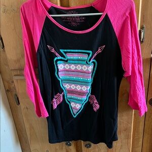 Pink and Black Crazy Train 3/4 Sleeve